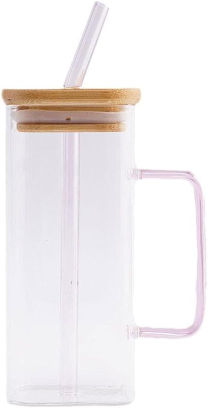Elegant Ultra Durable Clear Square Glass Cup (380ml)(Each)