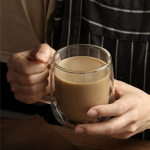Elegant Clear Double Wall Glass Cup (250ml)(Each)