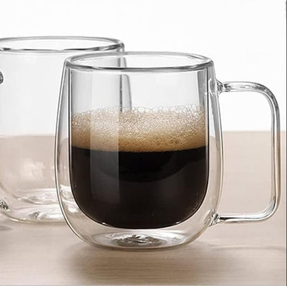 Elegant Clear Double Wall Glass Cup (350ml)(Each)