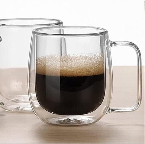 Elegant Clear Double Wall Glass Cup (350ml)(Each)