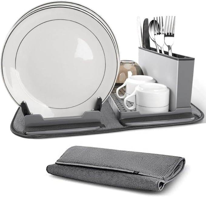 Collapsible Dish Drying Rack with Mat - DMC Wholesale