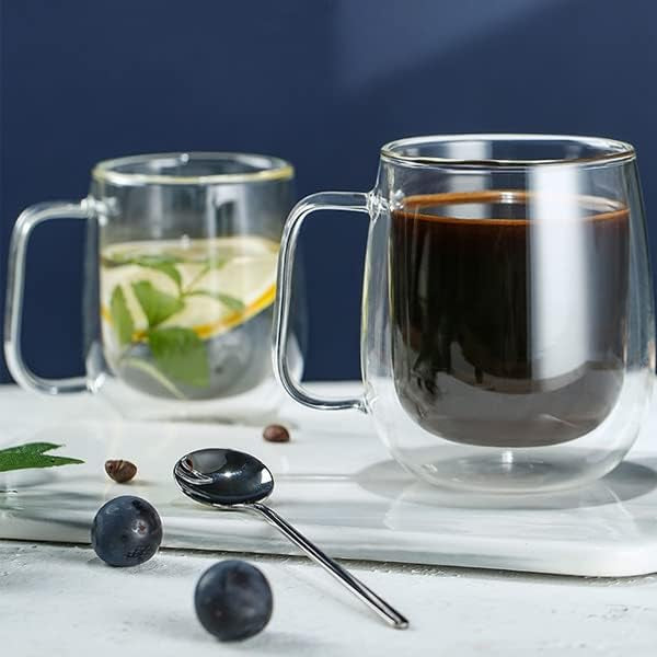 Elegant Clear Double Wall Glass Cup (350ml)(Each)