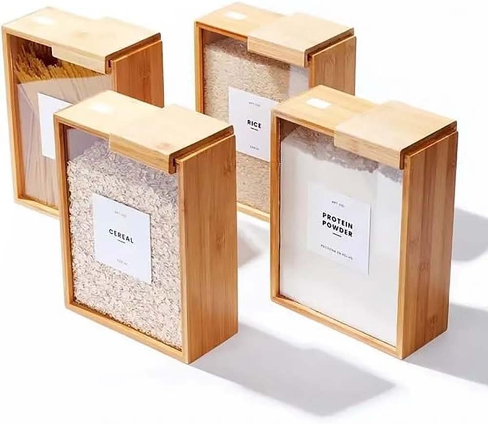 Modern Wooden And Glass Storage Container (Each)