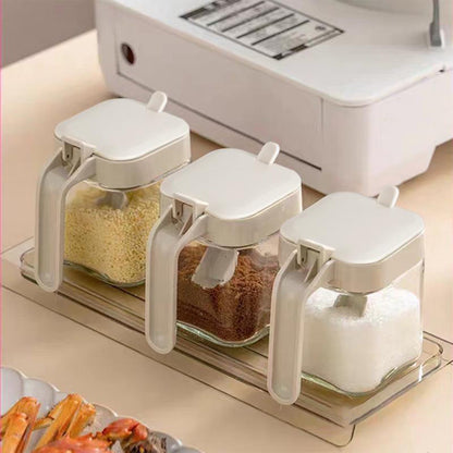 Premium Glass Oil And Spice Dispenser Set (4 pcs)
