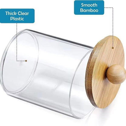 Acrylic Storage Containers with Wooden Lids (3 pcs)