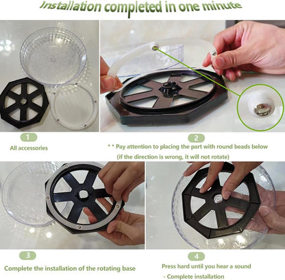 Rotating Round Acrylic Faceted Tray