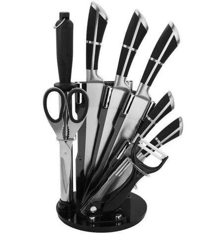 Delicate Touch Knife Set With Rotating Stand (9 pcs) - Alt View