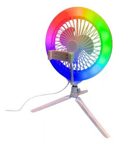 Broadcast Ring Light Fan With Tripod - Alt View