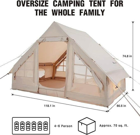All-Season Inflatable Camping Tent - Alt View