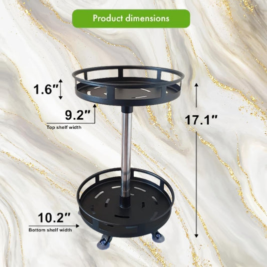360° Rotating 2-Tier Storage Rack