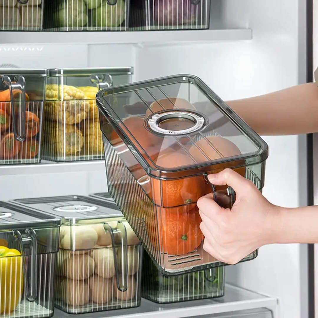 Transparent Fridge Storage Container With Handle (Each)