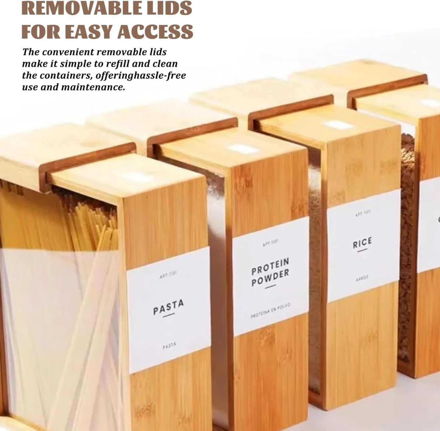 Modern Wooden And Glass Storage Container (Each)