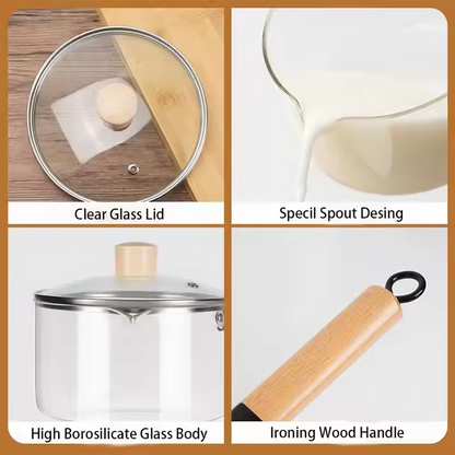 Premium Clear Glass Saucepan Handle And Lid (1.8L)(Each)