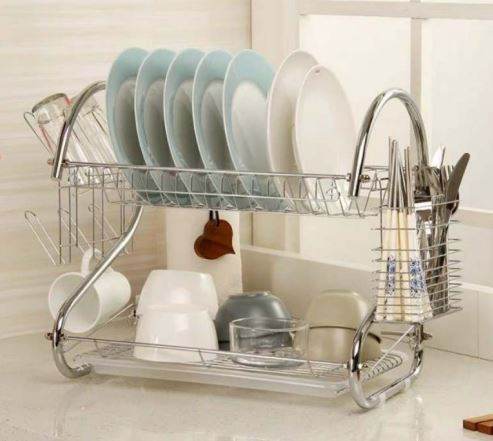 Stainless Steel Dish Drainer (2 Tier) - DMC Wholesale