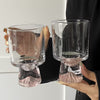 Elegant Snowy Mountain Striped Clear Tumblers Set (300ml)(6 pcs)