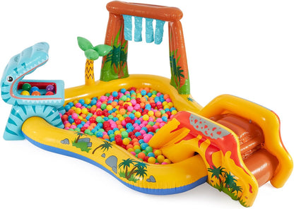 Inflatable Dinosaur Slide Fountain Swimming Pool