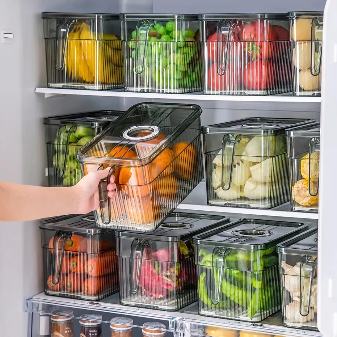 Transparent Fridge Storage Container With Handle (Each)