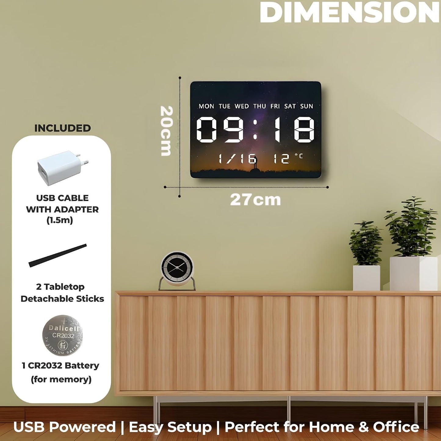 LED Acrylic Planet Digital Wall Clock