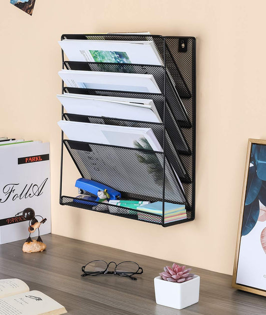Wall‑Mounted Mesh File Organiser (5 Tier)