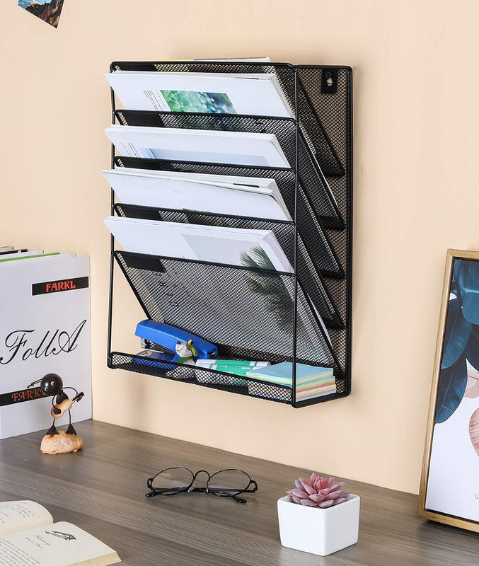 Wall‑Mounted Mesh File Organiser (5 Tier)