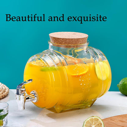 Luxury Barrel Glass Beverage Dispenser (3.5L)