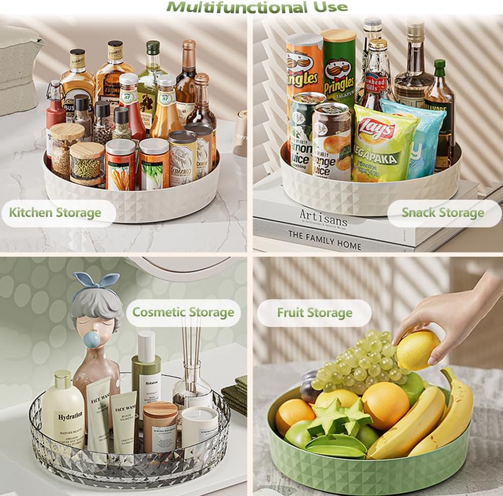 Rotating Round Acrylic Faceted Tray