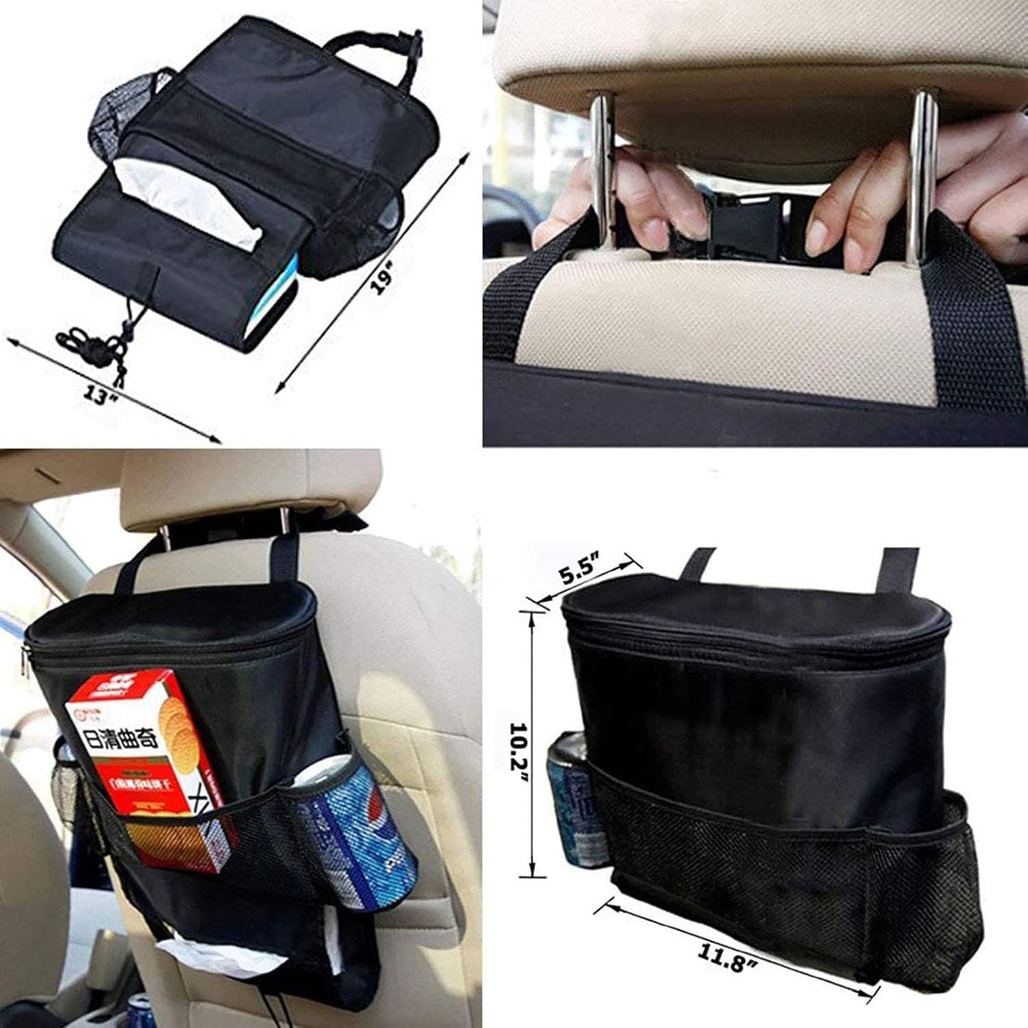 Car Back Seat Organizer with Cooler Bag