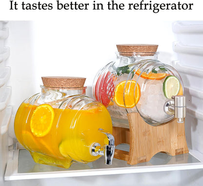 Luxury Barrel Glass Beverage Dispenser (3.5L)