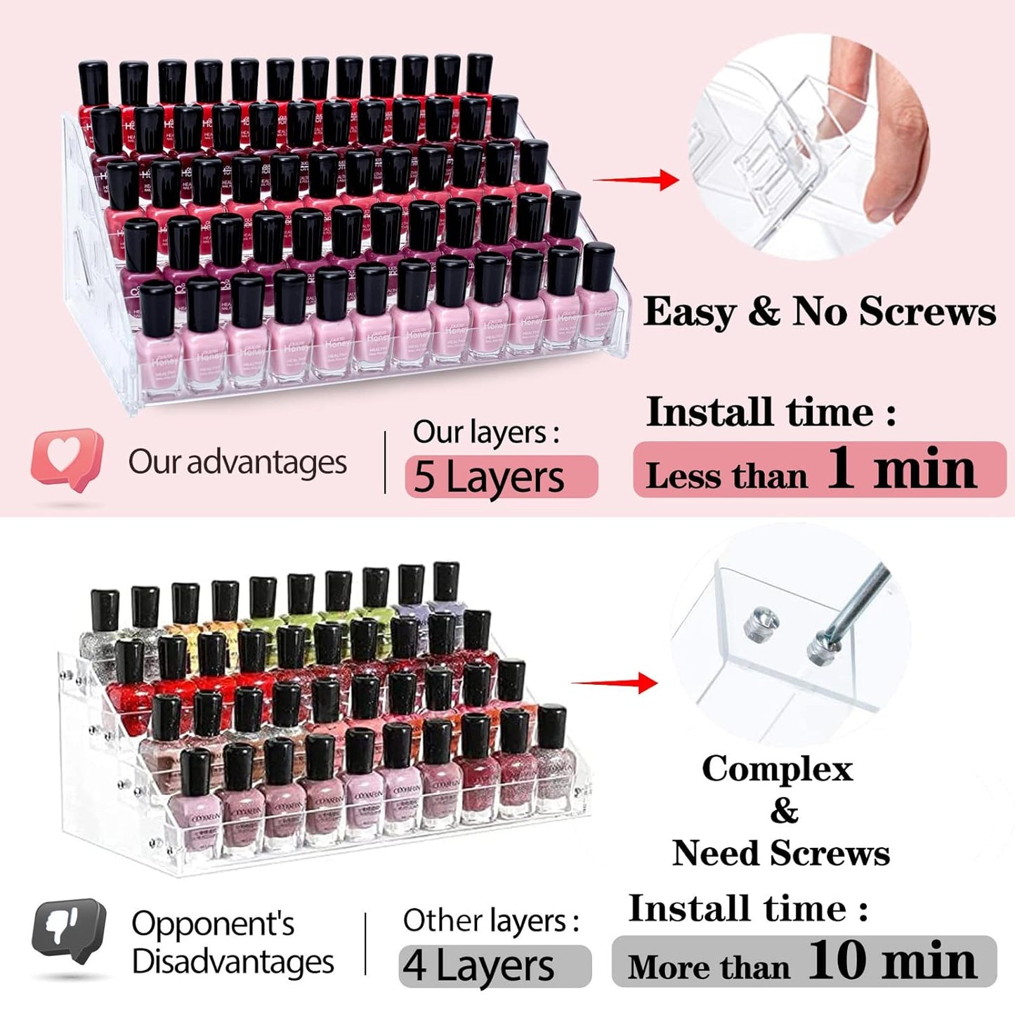 Acrylic Nail Polish Display Rack (5 Tier)
