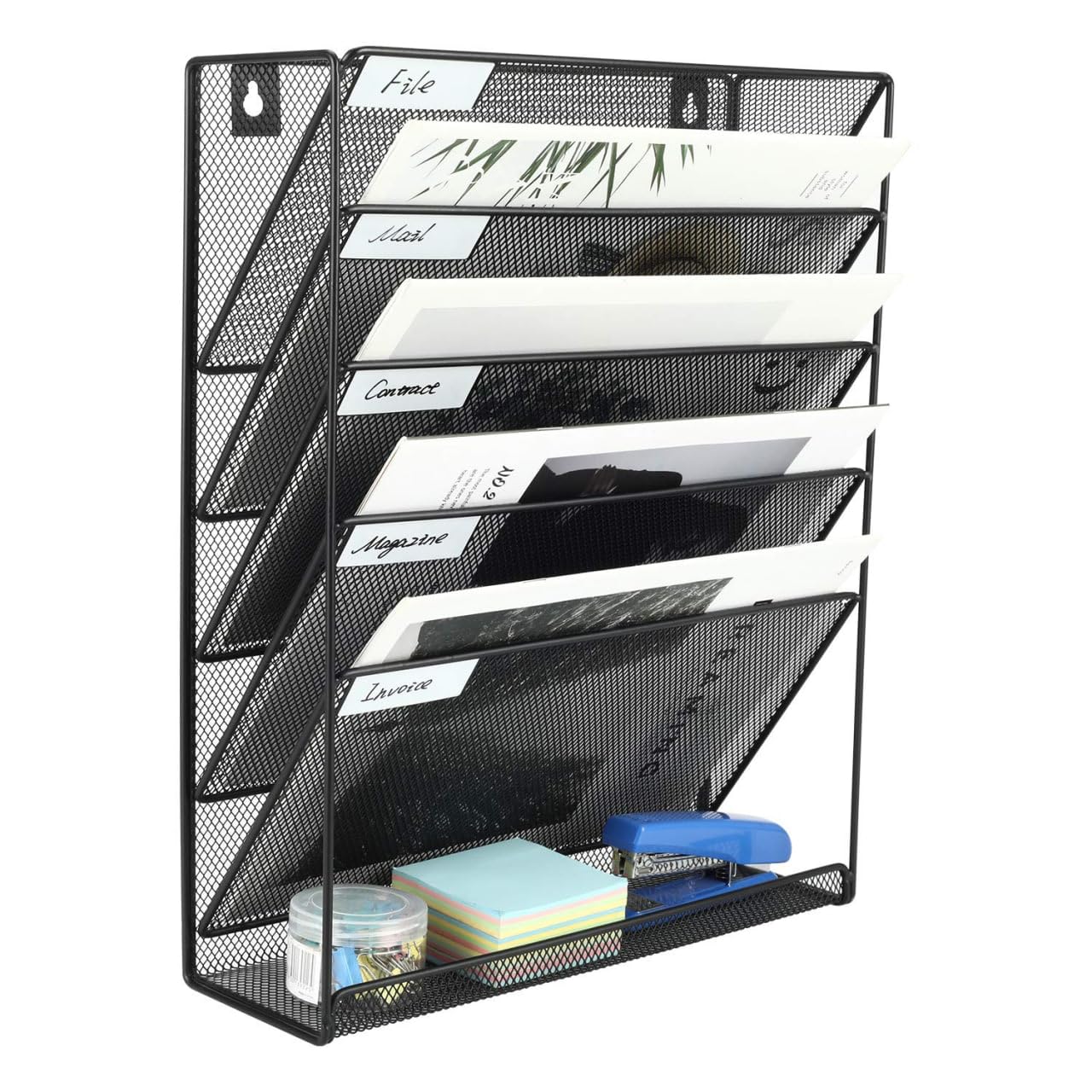 Wall‑Mounted Mesh File Organiser (5 Tier)