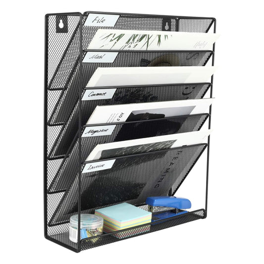 Wall‑Mounted Mesh File Organiser (5 Tier)