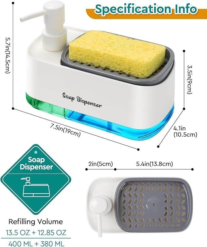 Dual-Pump Kitchen Sink Soap Dispenser - DMC Wholesale