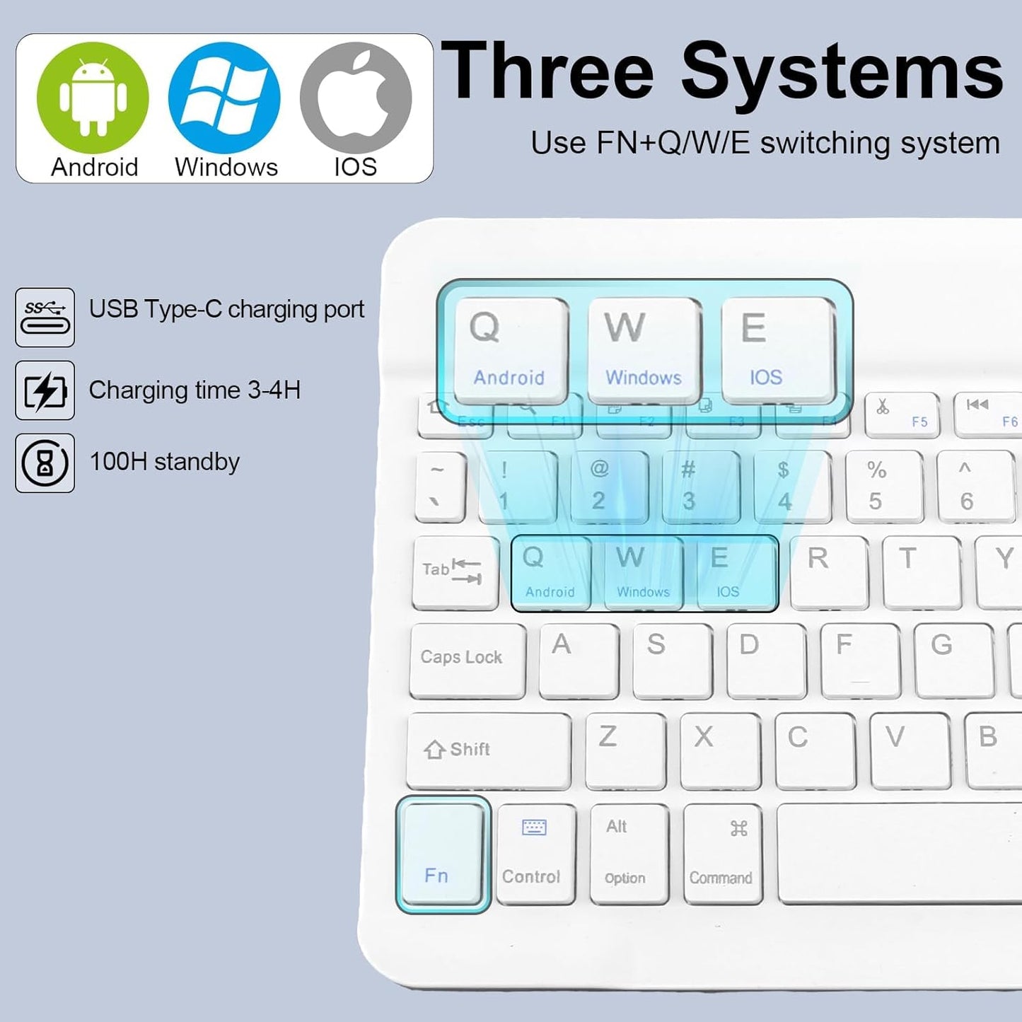 Mini Wireless Portable Bluetooth Keyboard (Keyboard Only)