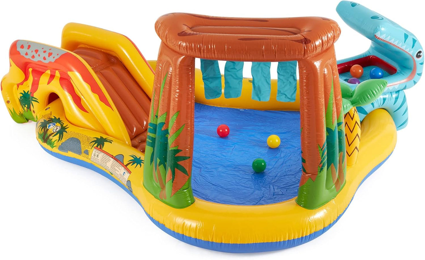 Inflatable Dinosaur Slide Fountain Swimming Pool