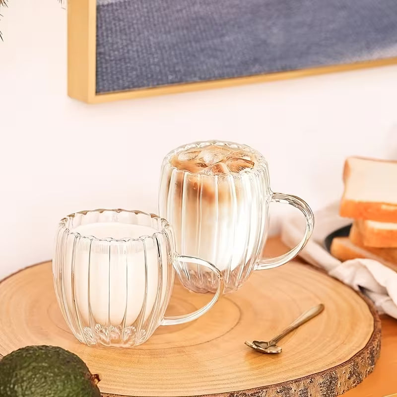 Double Wall Glass Coffee Mug (250ml)(Each)