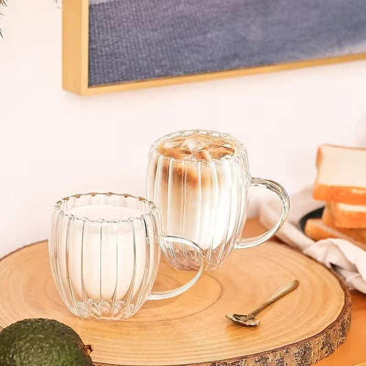 Double Wall Glass Coffee Mug (250ml)(Each)