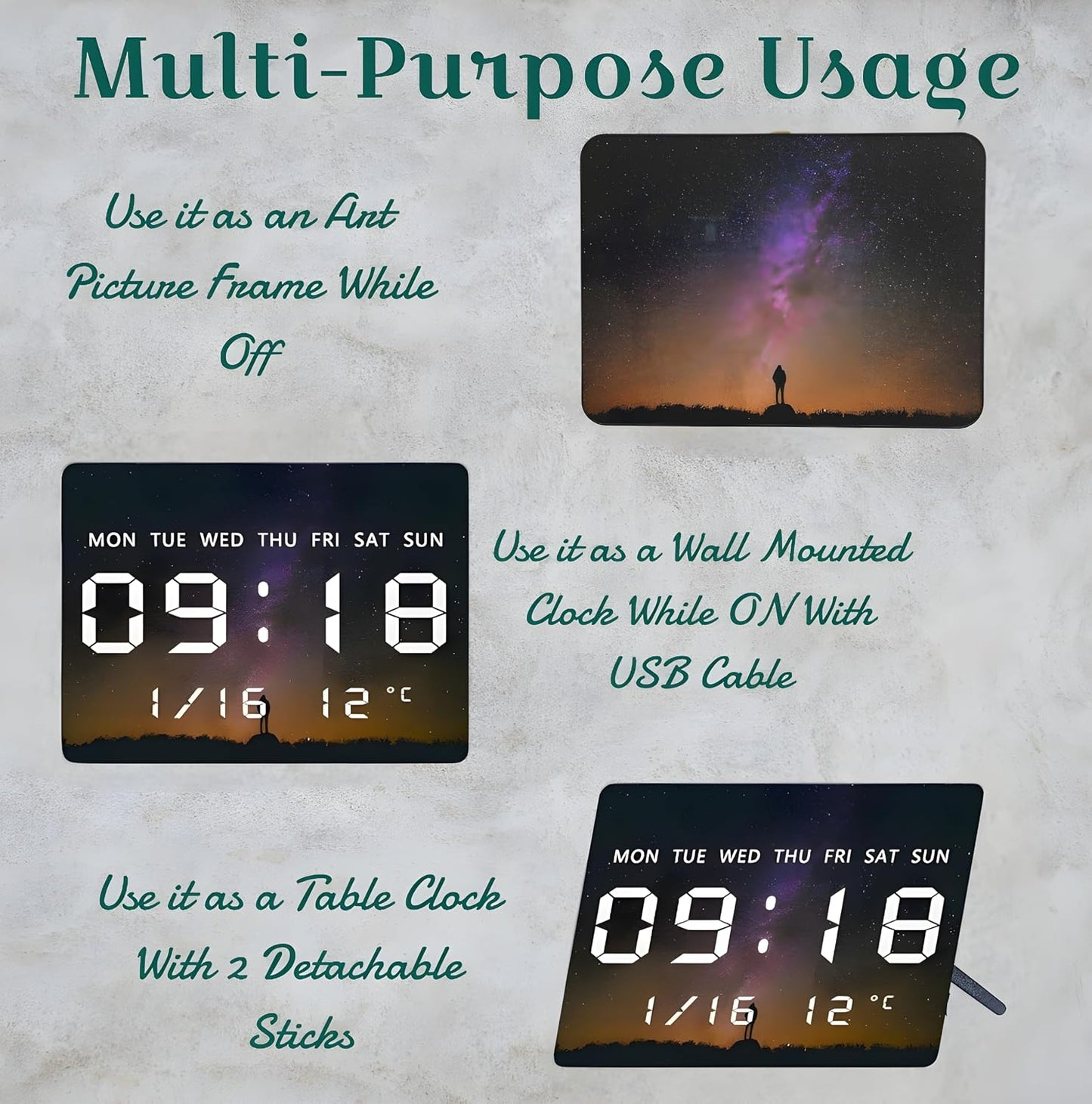 LED Acrylic Planet Digital Wall Clock