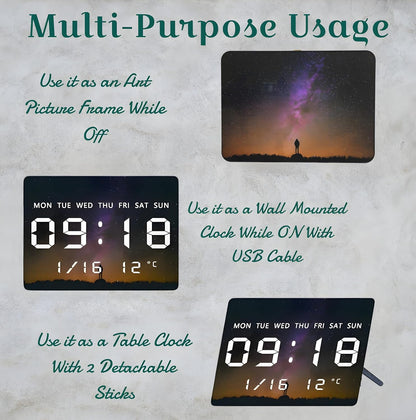LED Acrylic Planet Digital Wall Clock