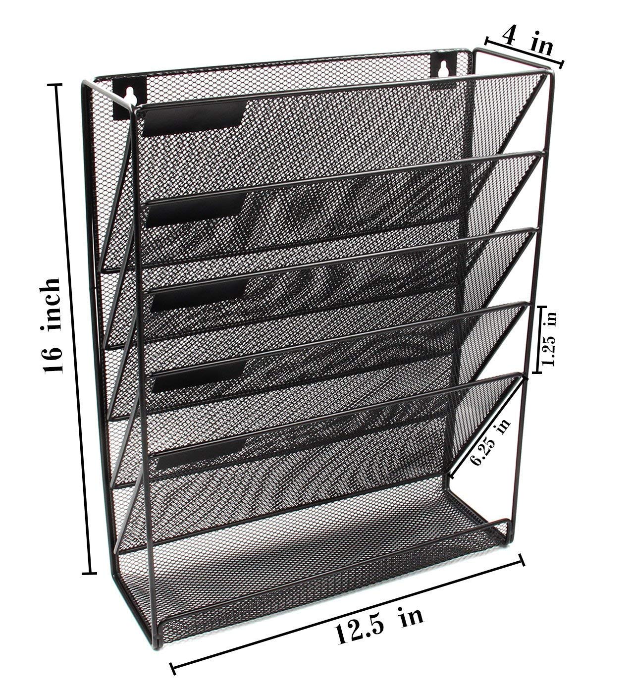 Wall‑Mounted Mesh File Organiser (5 Tier)