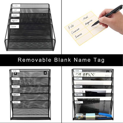 Wall‑Mounted Mesh File Organiser (5 Tier)