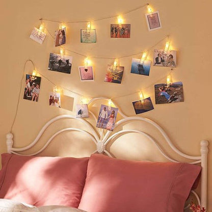 Solar Photo Peg String Light (30L)(6M)(Yellow)