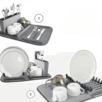 Collapsible Dish Drying Rack with Mat - DMC Wholesale