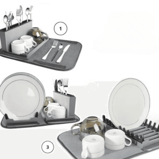 Collapsible Dish Drying Rack with Mat - DMC Wholesale