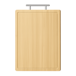 Bamboo Cutting Board With Stainless Steel Handle