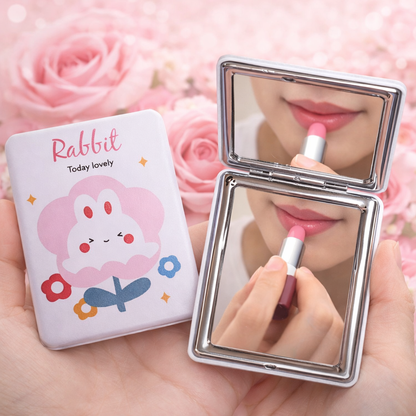 Bunny Pocket Mirror (White Bloom Bunny)(Each)