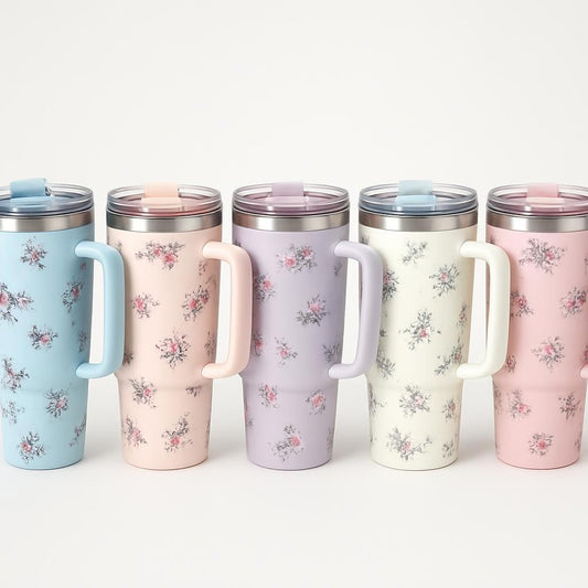 Pastel Floral Insulated Tumbler With Lid (1200ml)