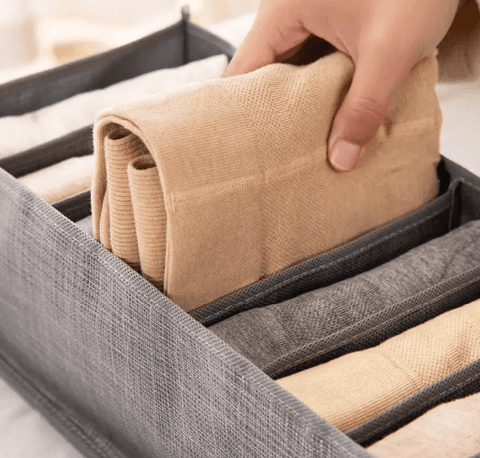 Partitioned Collapsible Cloth Storage Organiser Set (3 pcs) - Alt View