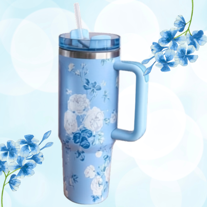 Floral Fun Vacuum Insulated Tumbler with Lid (1200ml)