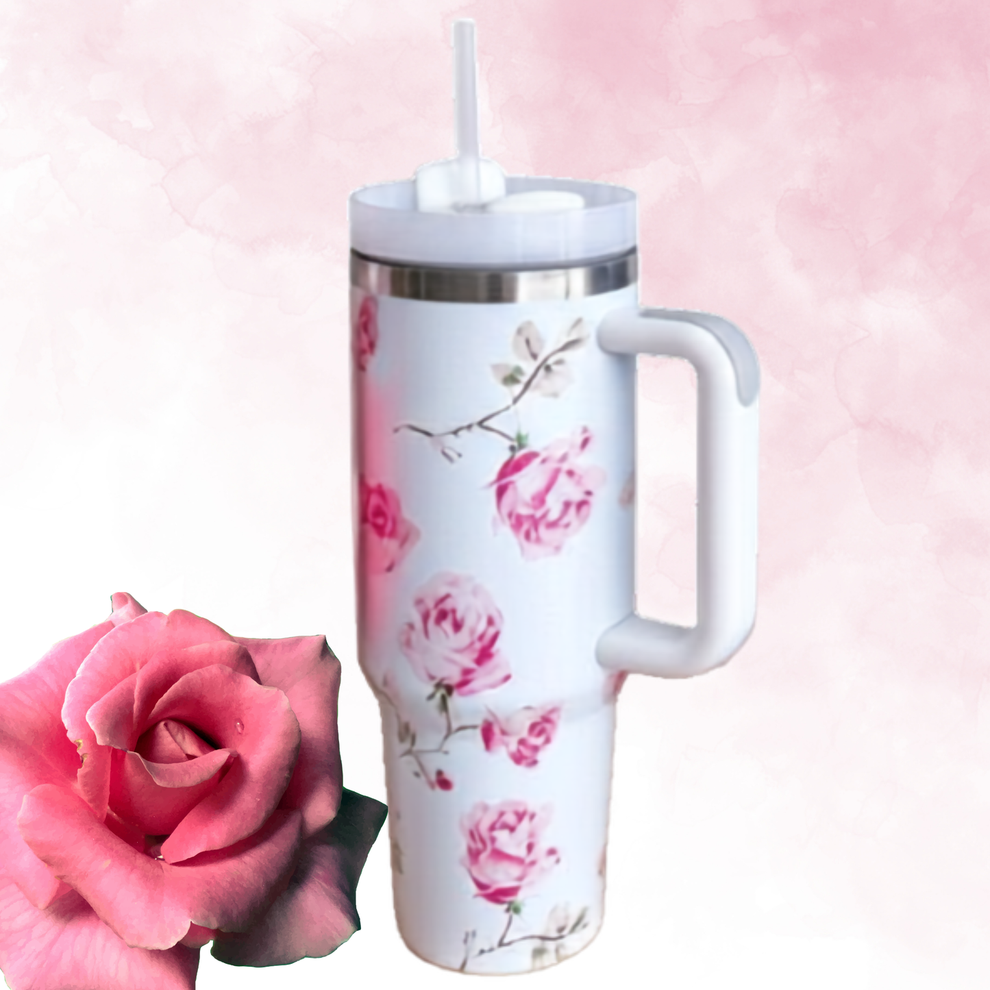 Floral Fun Vacuum Insulated Tumbler with Lid (1200ml)