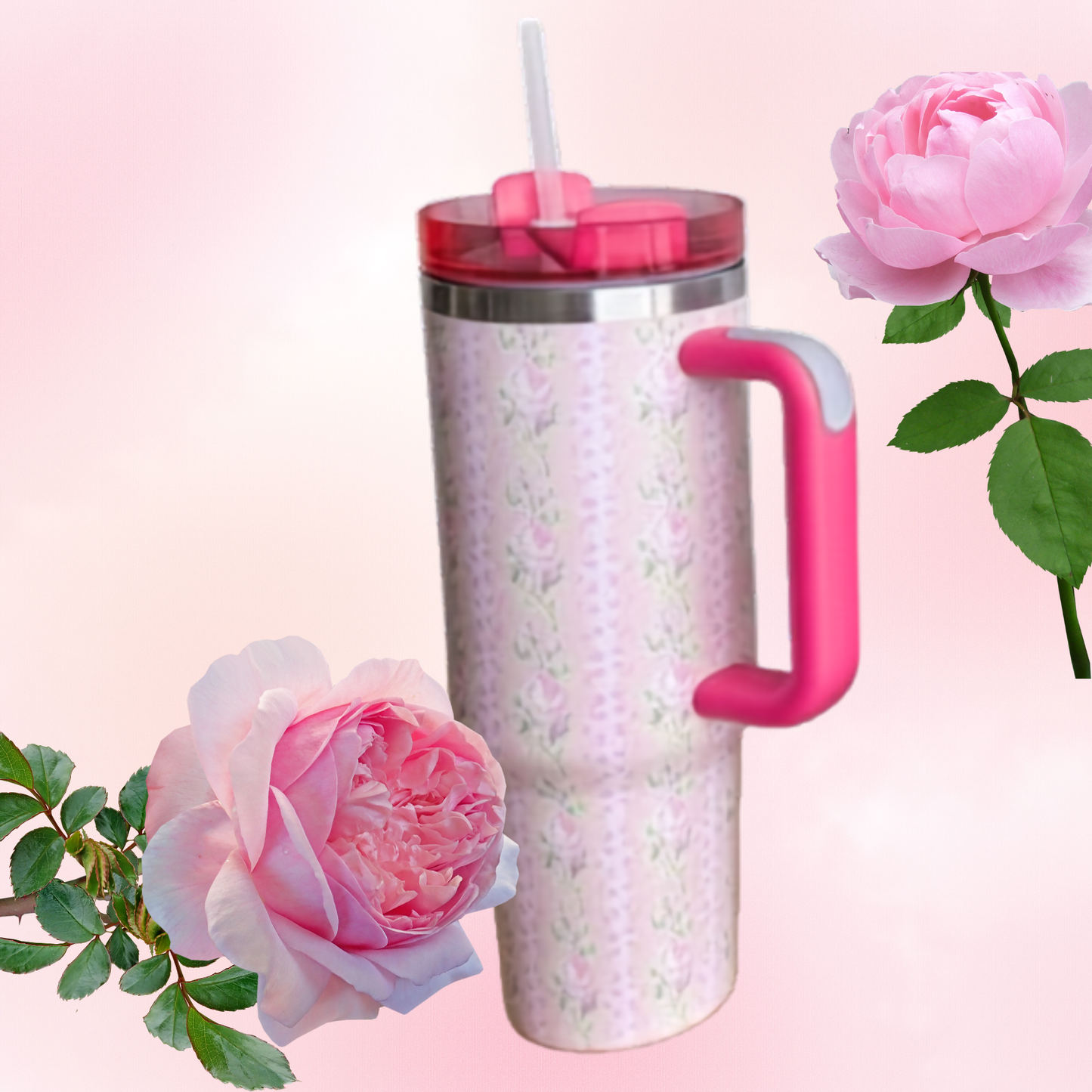 Floral Fun Vacuum Insulated Tumbler with Lid (1200ml)